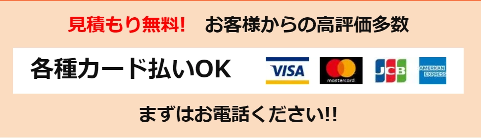 蜂バスターではクレジットカードによる分割払いにも対応